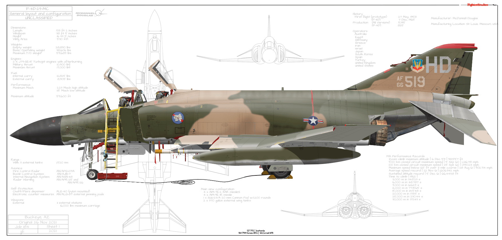 F-4 Phantom II Fine Art Aircraft Profile Prints — Fighter Studios